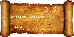 Kriston Salamon névjegykártya